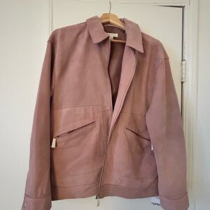 Topshop Blush Suede Jacket